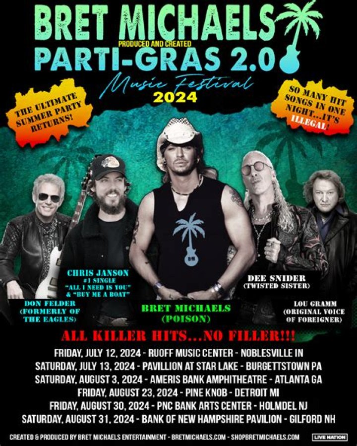 Bret Michaels Announces The Parti-Gras 2.0 Touring Festival With Chris Janson, Dee Snider & More