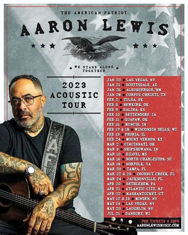 Staind Frontman & Singer/Songwriter Aaron Lewis Announces Return To The Road For 2024
